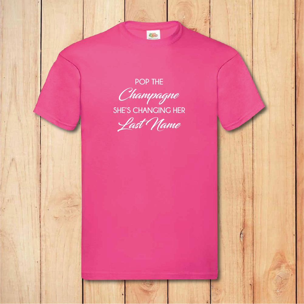 Hen Do T-Shirt - Pop the Champagne - Hen Party (Navy)