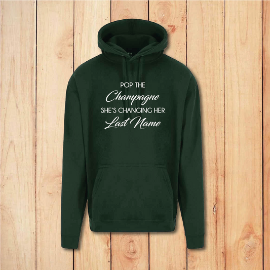 Hen Do Hoodie - Pop the Champagne - Hen Party (Green)