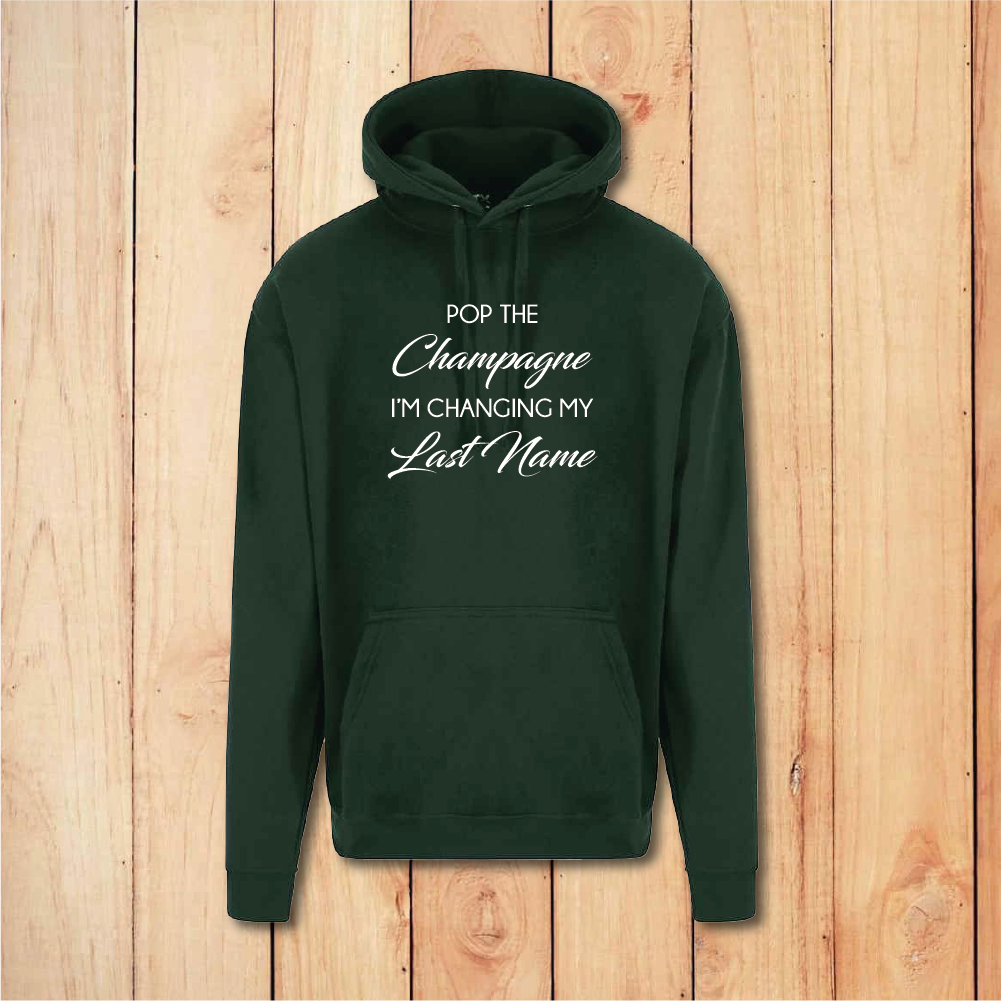 Hen Do Hoodie - Pop the Champagne - Bride (White/Grey)