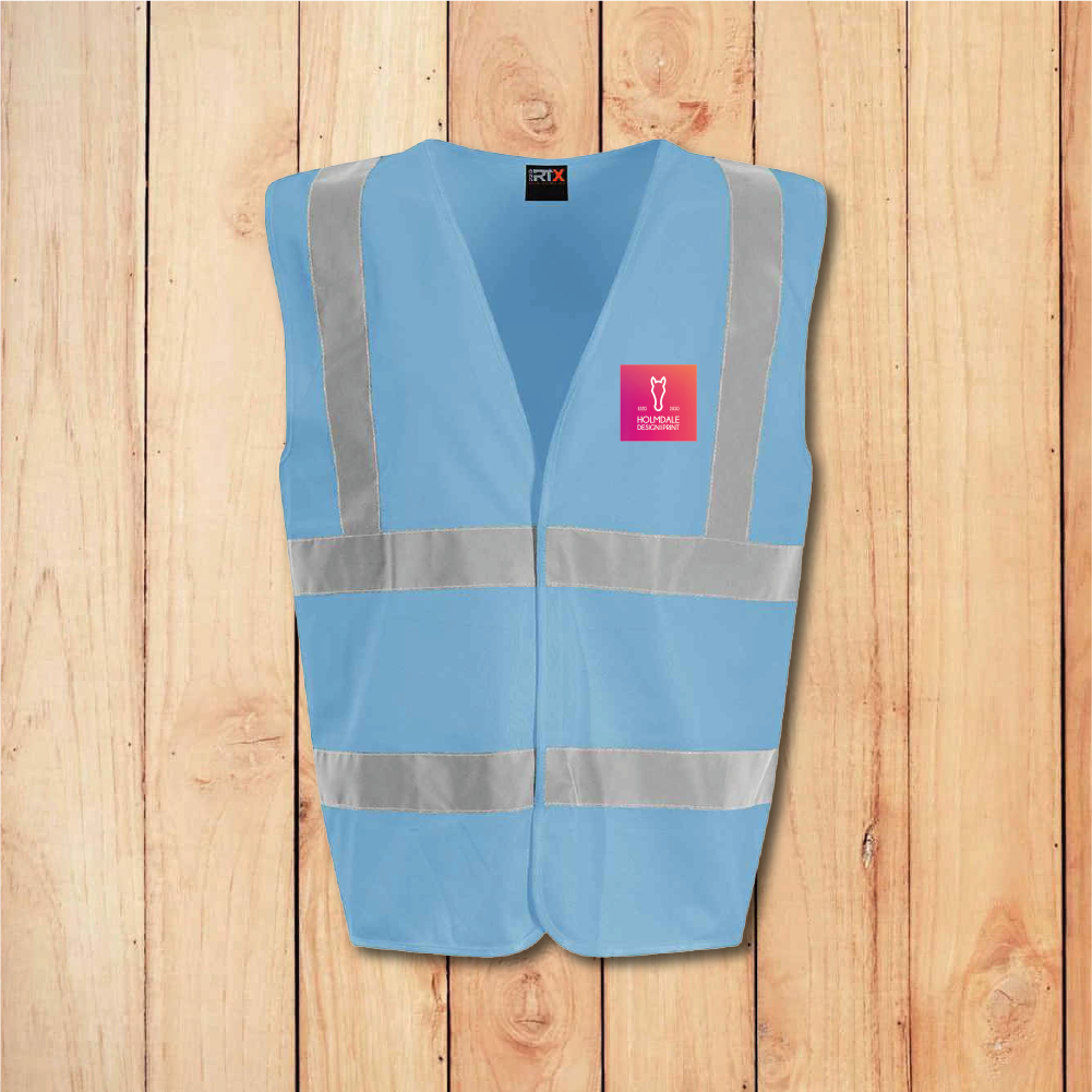 Hi-Vis Vest - Standard - Add Anything (Sky Blue)