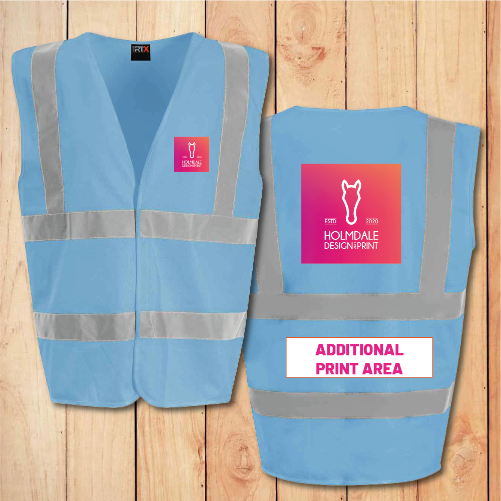 Hi-Vis Vest - Standard - Add Anything (Sky Blue)