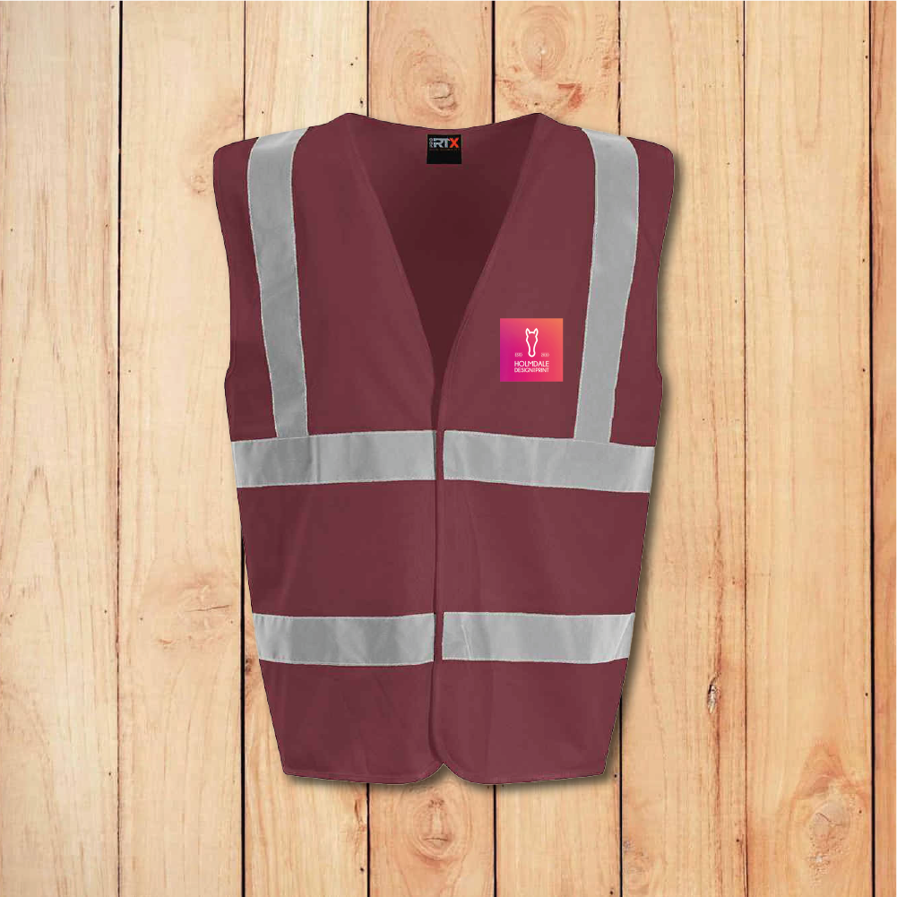 Hi-Vis Vest - Standard - Add Anything (Maroon)