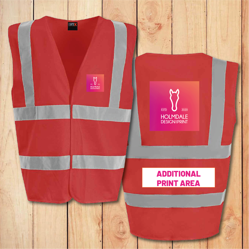 Hi-Vis Vest - Standard - Add Anything (Red)