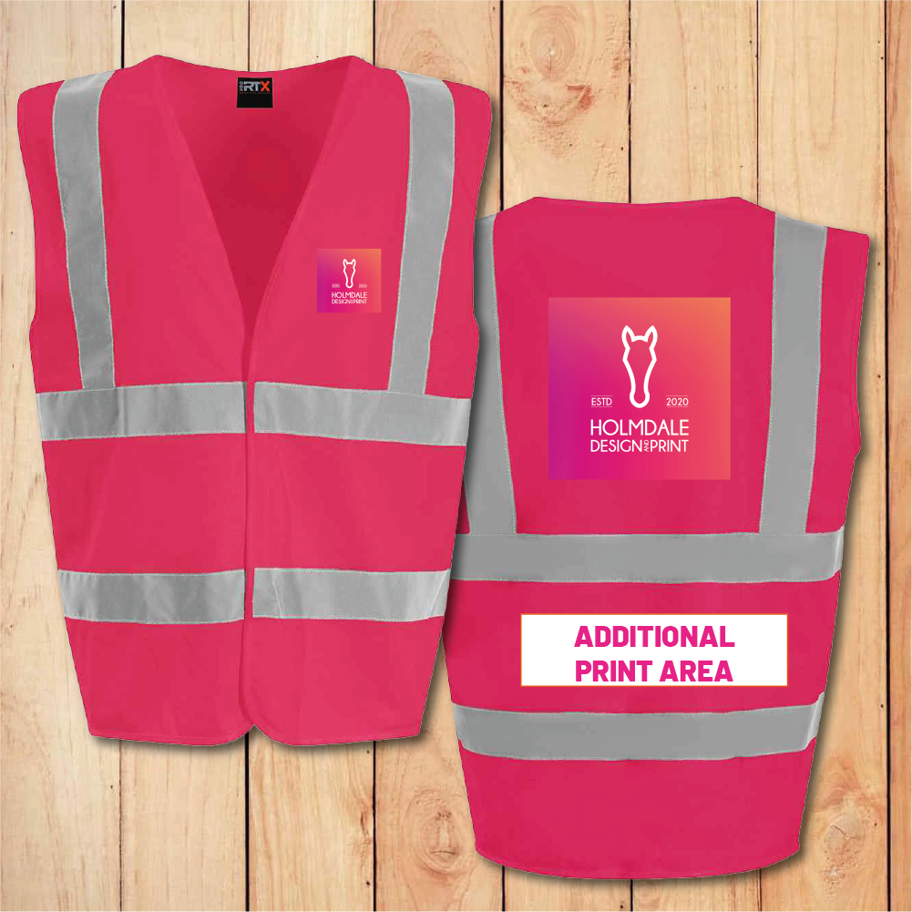 Hi-Vis Vest - Standard - Add Anything (Raspberry)