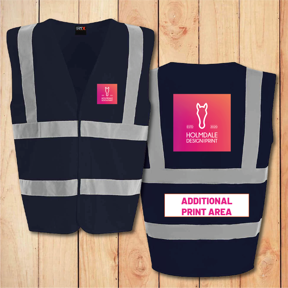 Hi-Vis Vest - Standard - Add Anything (Navy)