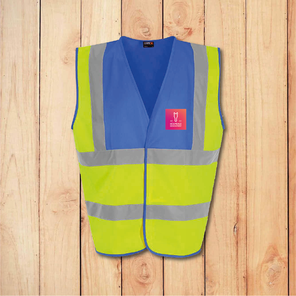 Hi-Vis Vest - Standard - Add Anything (Yellow/Royal Blue)