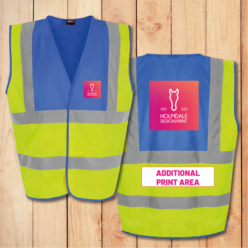 Hi-Vis Vest - Standard - Add Anything (Yellow/Royal Blue)