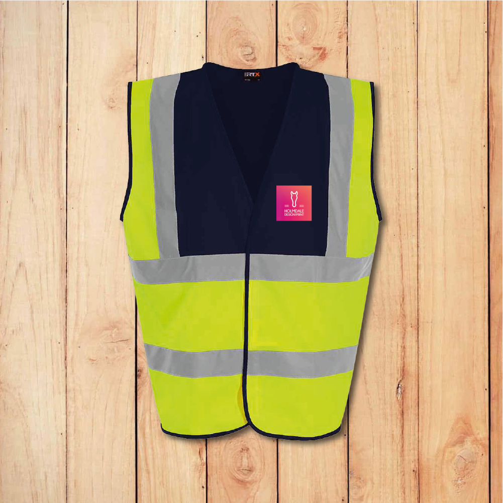 Hi-Vis Vest - Standard - Add Anything (Yellow/Navy)