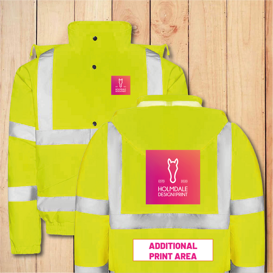 Hi-Vis Bomber Coat Jacket - Add Anything (Yellow)