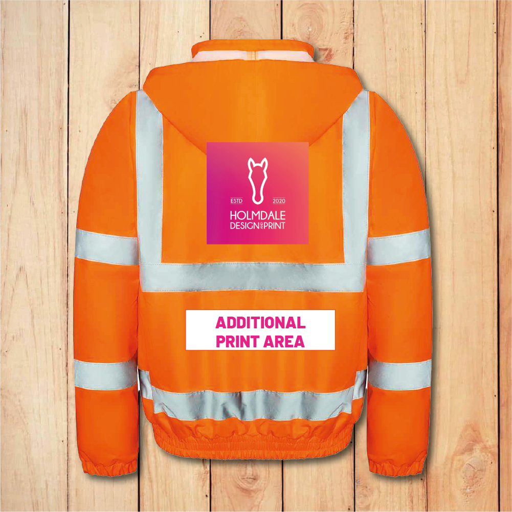 Hi-Vis Bomber Coat Jacket - Add Anything (Orange)