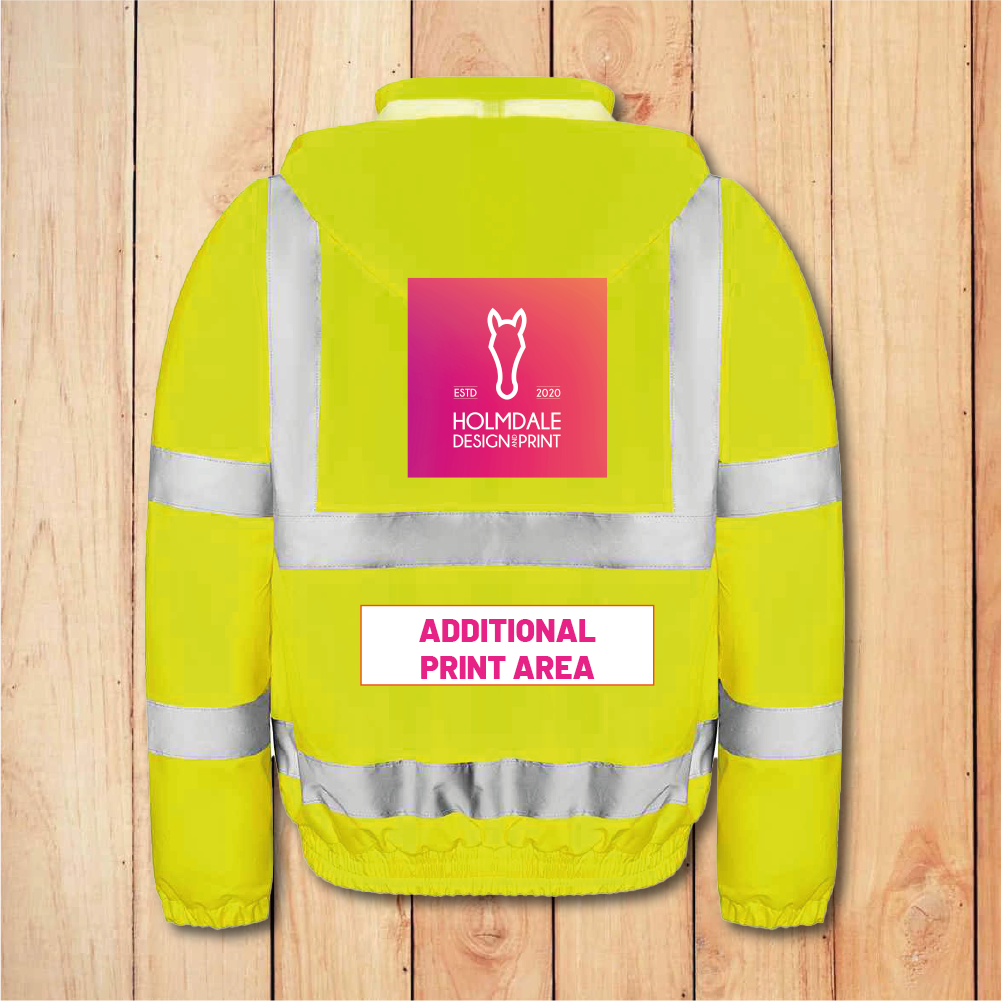 Hi-Vis Bomber Coat Jacket - Add Anything (Orange)