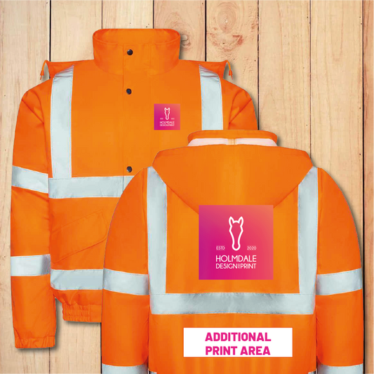 Hi-Vis Bomber Coat Jacket - Add Anything (Orange)
