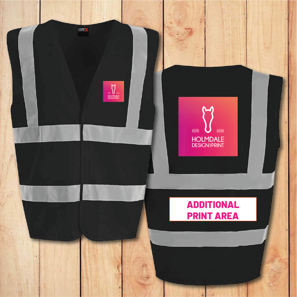 Hi-Vis Vest - Standard - Add Anything (Black)