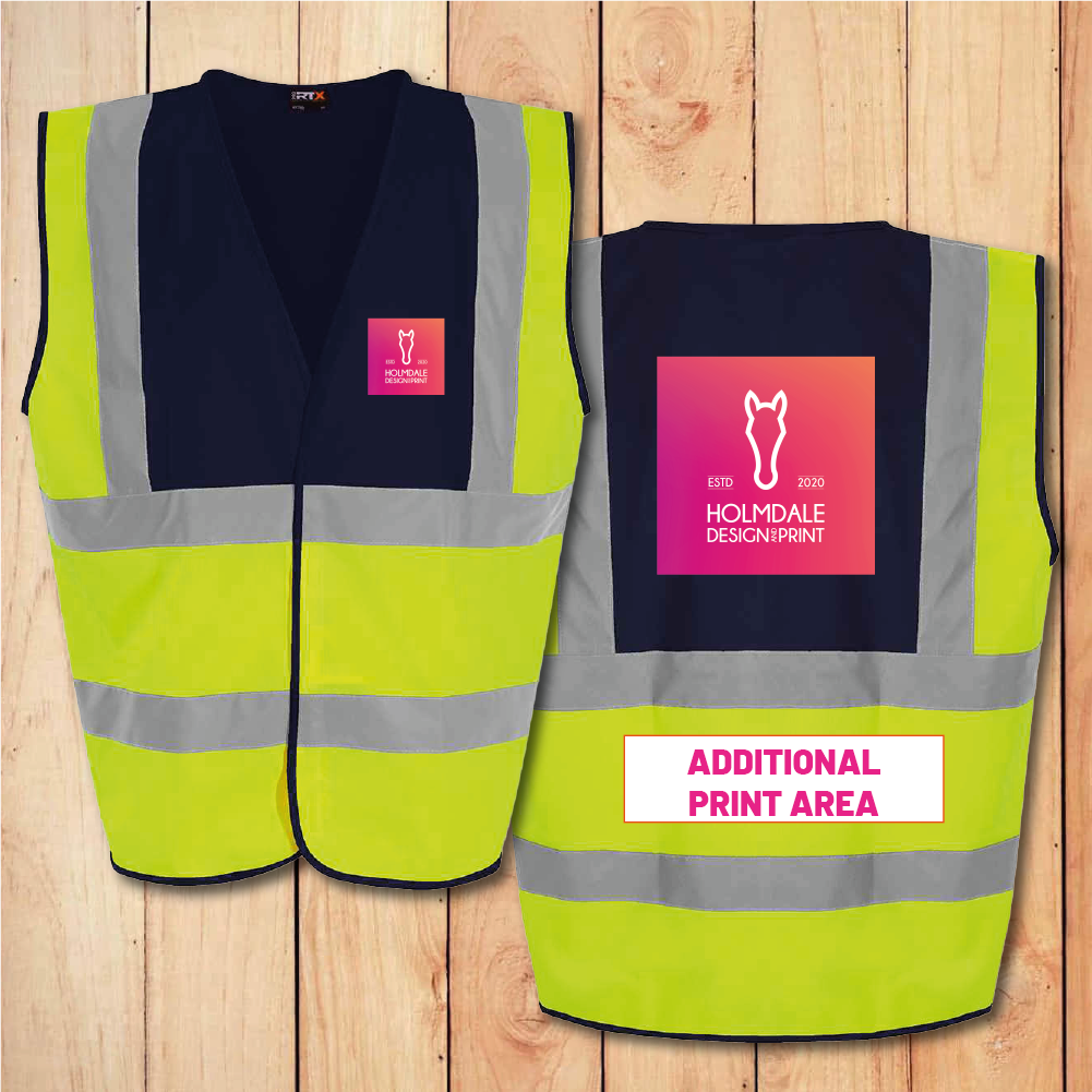 Hi-Vis Vest - Standard - Add Anything (Yellow/Navy)